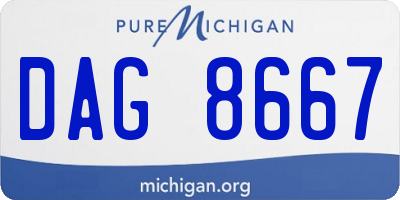 MI license plate DAG8667