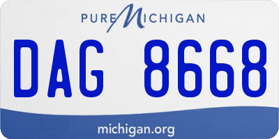 MI license plate DAG8668