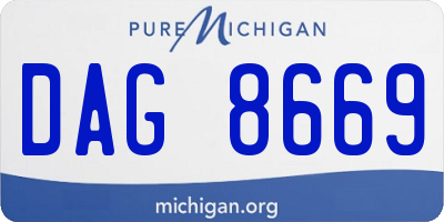 MI license plate DAG8669