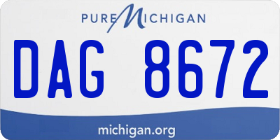 MI license plate DAG8672