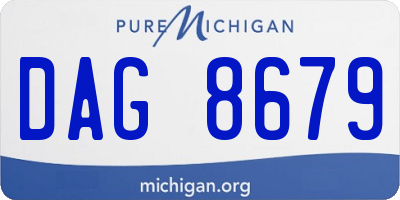 MI license plate DAG8679