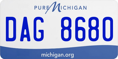 MI license plate DAG8680