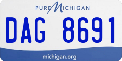 MI license plate DAG8691