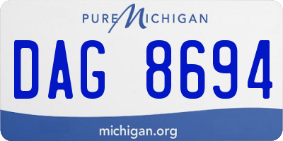 MI license plate DAG8694