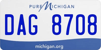 MI license plate DAG8708