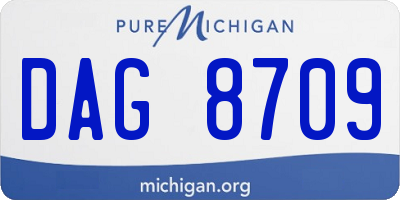 MI license plate DAG8709