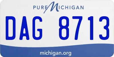 MI license plate DAG8713