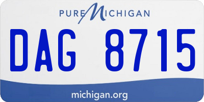 MI license plate DAG8715