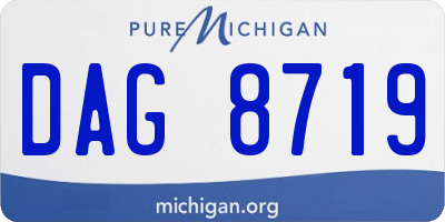 MI license plate DAG8719