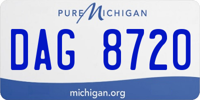 MI license plate DAG8720