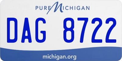MI license plate DAG8722