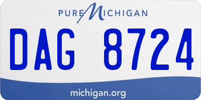 MI license plate DAG8724