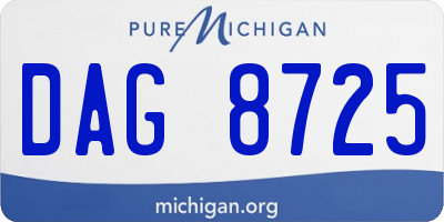 MI license plate DAG8725