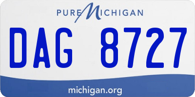MI license plate DAG8727