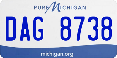 MI license plate DAG8738