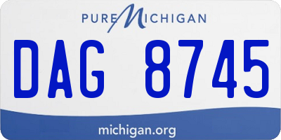 MI license plate DAG8745