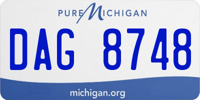 MI license plate DAG8748
