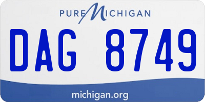MI license plate DAG8749