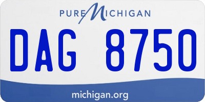 MI license plate DAG8750