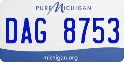 MI license plate DAG8753