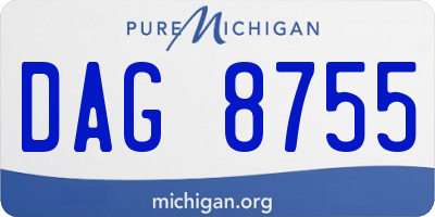 MI license plate DAG8755