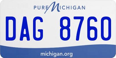 MI license plate DAG8760