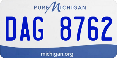 MI license plate DAG8762