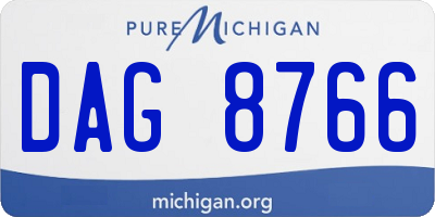 MI license plate DAG8766
