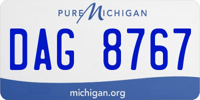 MI license plate DAG8767