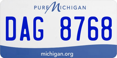 MI license plate DAG8768