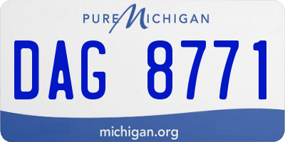 MI license plate DAG8771
