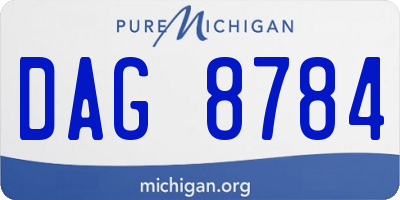 MI license plate DAG8784