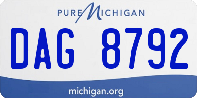 MI license plate DAG8792