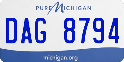 MI license plate DAG8794