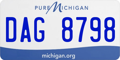 MI license plate DAG8798