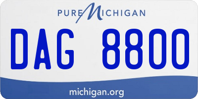 MI license plate DAG8800