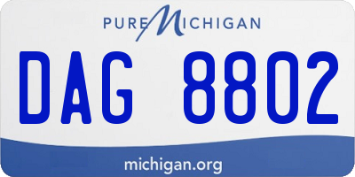 MI license plate DAG8802