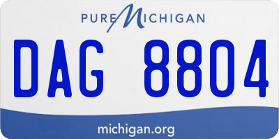 MI license plate DAG8804