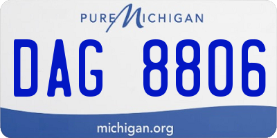 MI license plate DAG8806