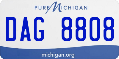 MI license plate DAG8808