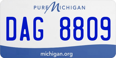 MI license plate DAG8809