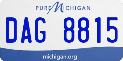 MI license plate DAG8815