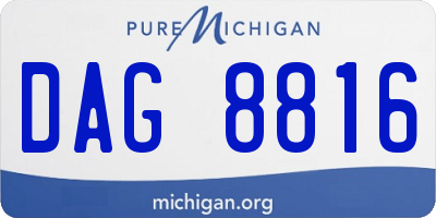 MI license plate DAG8816