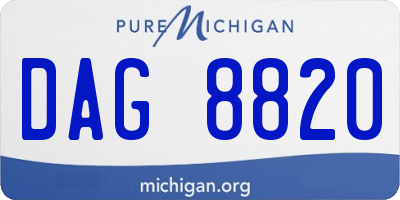 MI license plate DAG8820