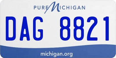 MI license plate DAG8821