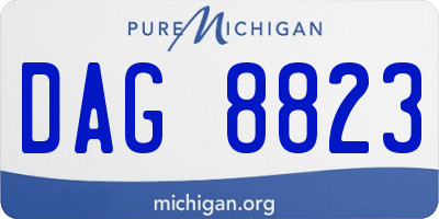 MI license plate DAG8823