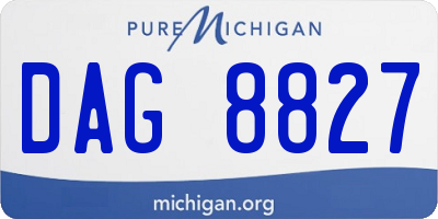 MI license plate DAG8827