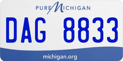 MI license plate DAG8833