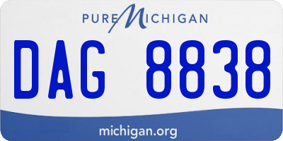 MI license plate DAG8838