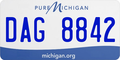MI license plate DAG8842